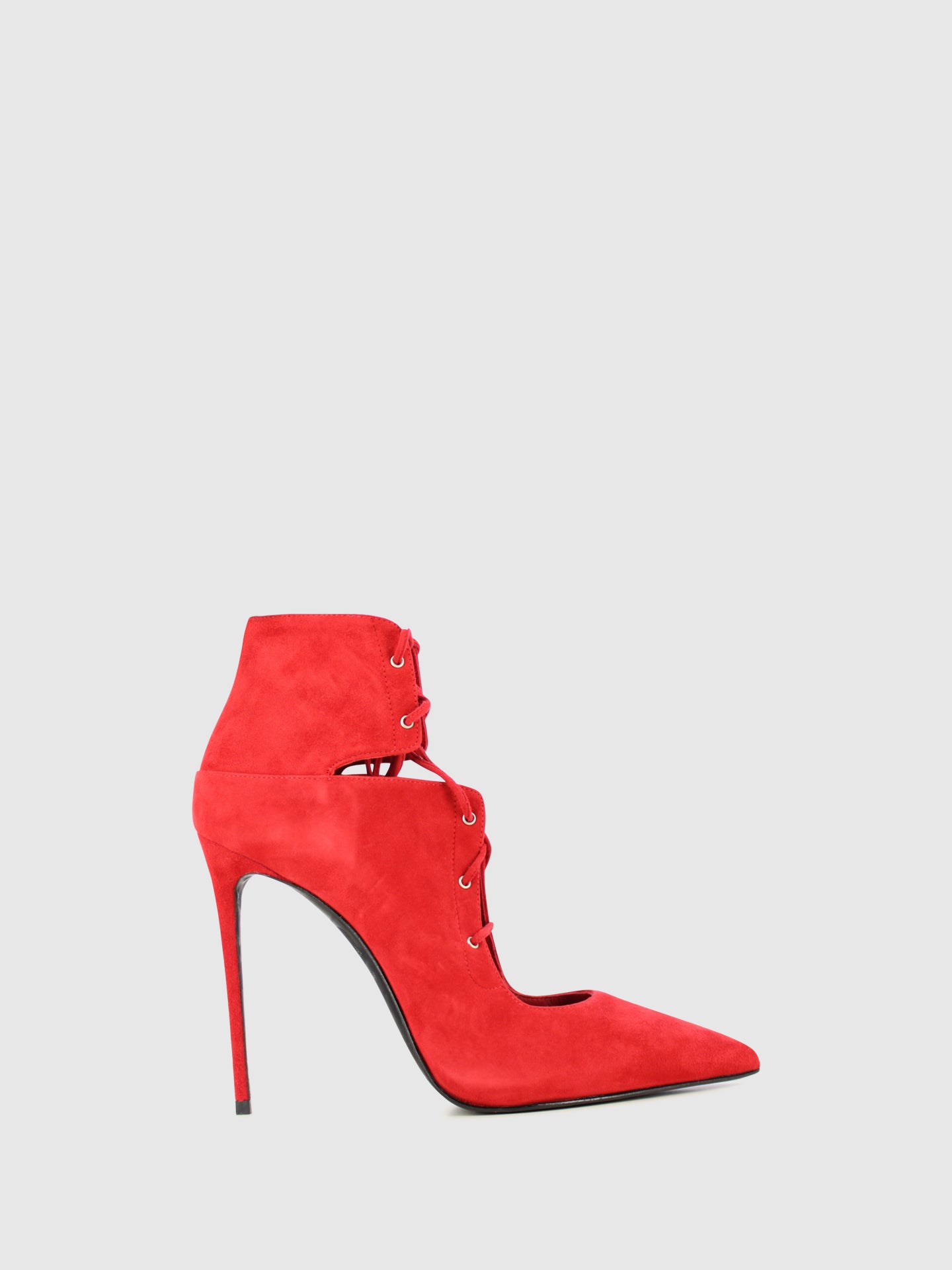 Le Silla Red Lace-up Sandals