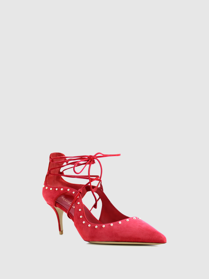 Le Silla Red Ankle Strap Sandals
