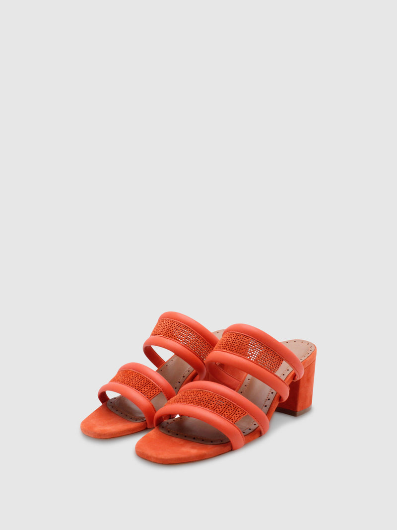 JJ Heitor Chunky Heel Sandals D03L5 Orange
