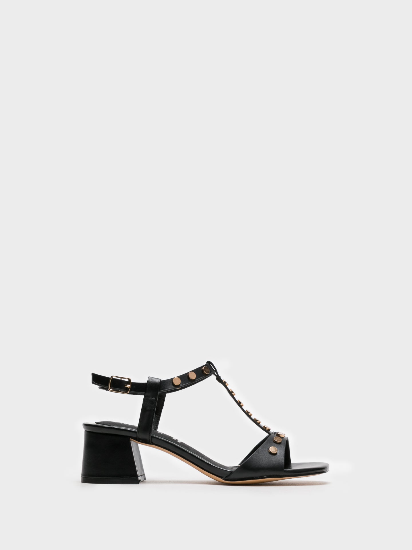 Cafè Noir Black Buckle Sandals