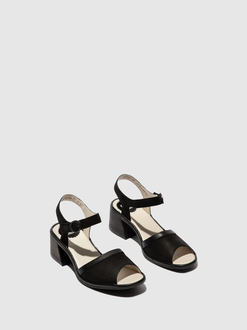 Fly London Ankle Strap Sandals LEAR374FLY BLACK