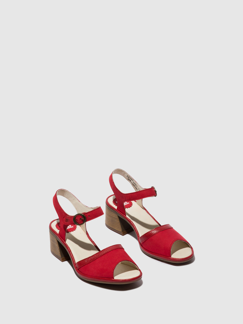 Fly London Ankle Strap Sandals LEAR374FLY LIPSTICK RED