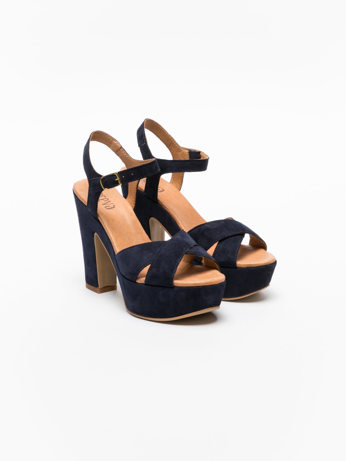 Foreva Blue Chunky Heel Sandals