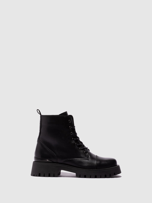 Foreva - Black Lace-up Ankle Boots - Overcube