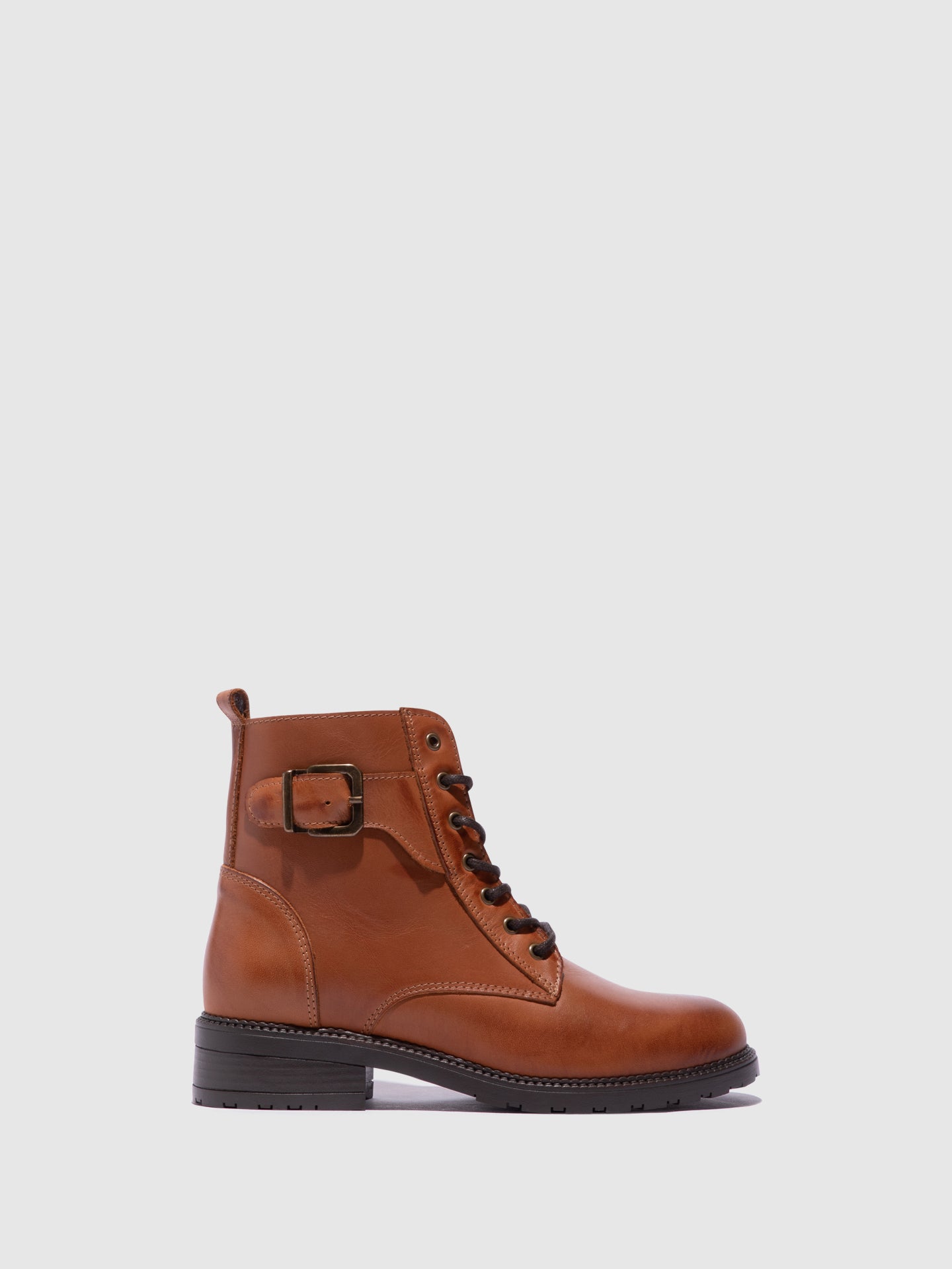 Foreva Cognac Lace-up Ankle Boots