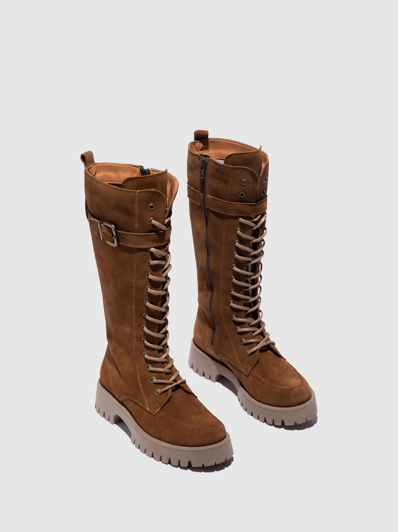 Foreva Camel Lace-up Boots