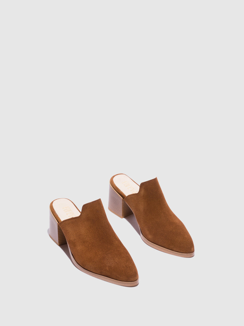 Foreva Camel Pointed Toe Mules