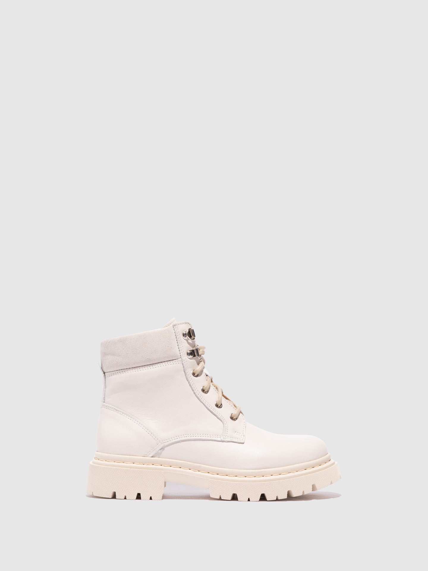 Fungi Beige Lace-up Ankle Boots
