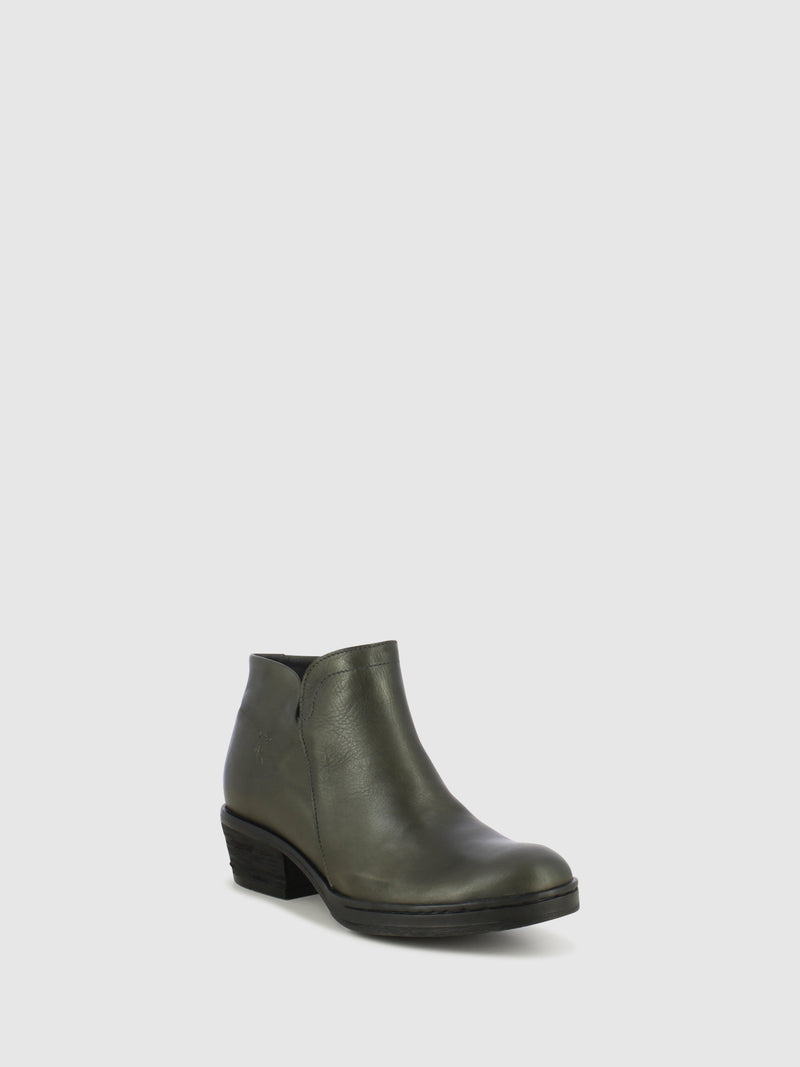Fly London Anthracite Zip Up Ankle Boots