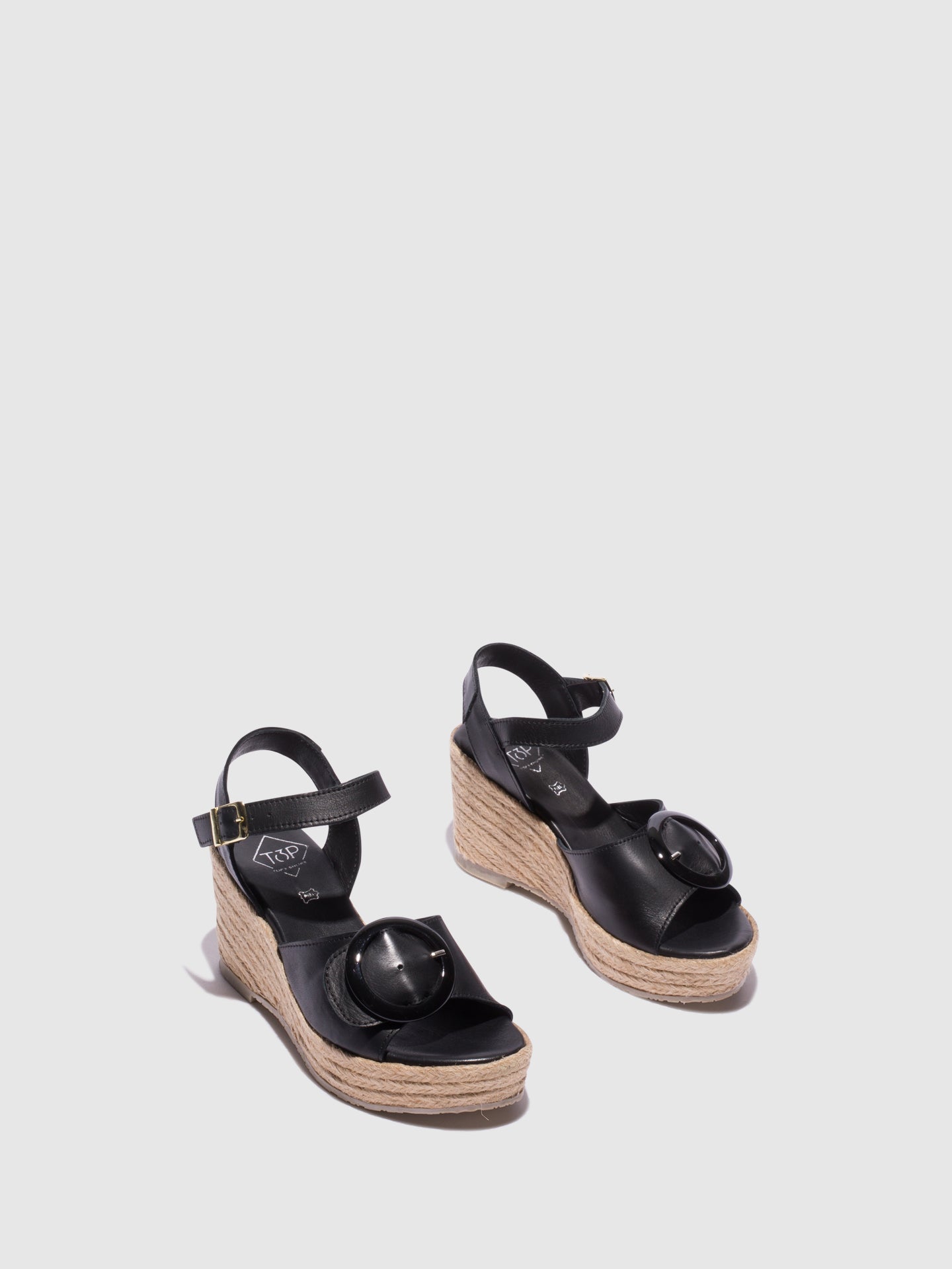 Top3 Black Wedge Sandals