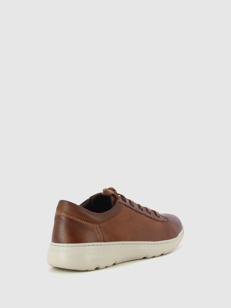 On Foot Brown Lace-up Trainers