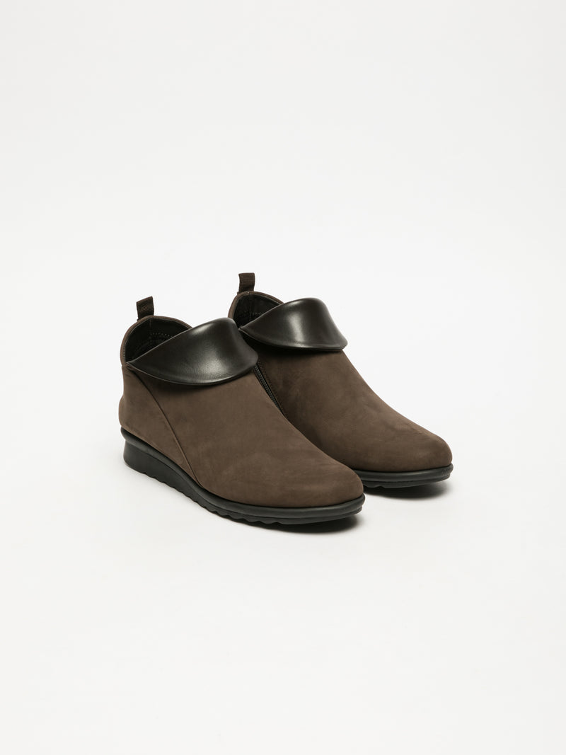The Flexx Brown Zip Up Ankle Boots