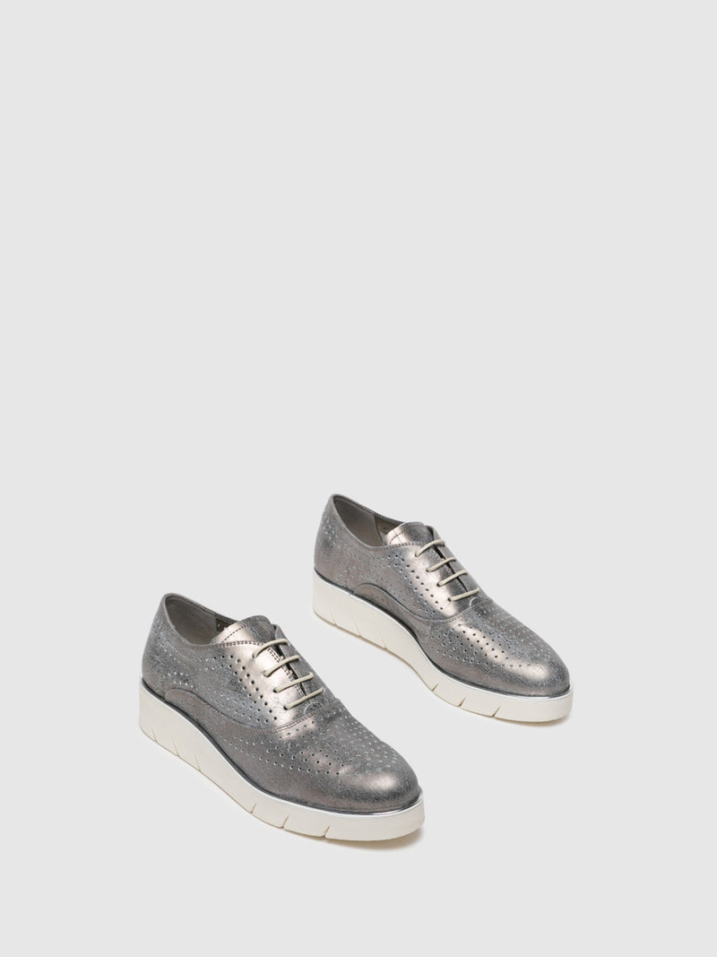 The Flexx Silver Lace-up Shoes