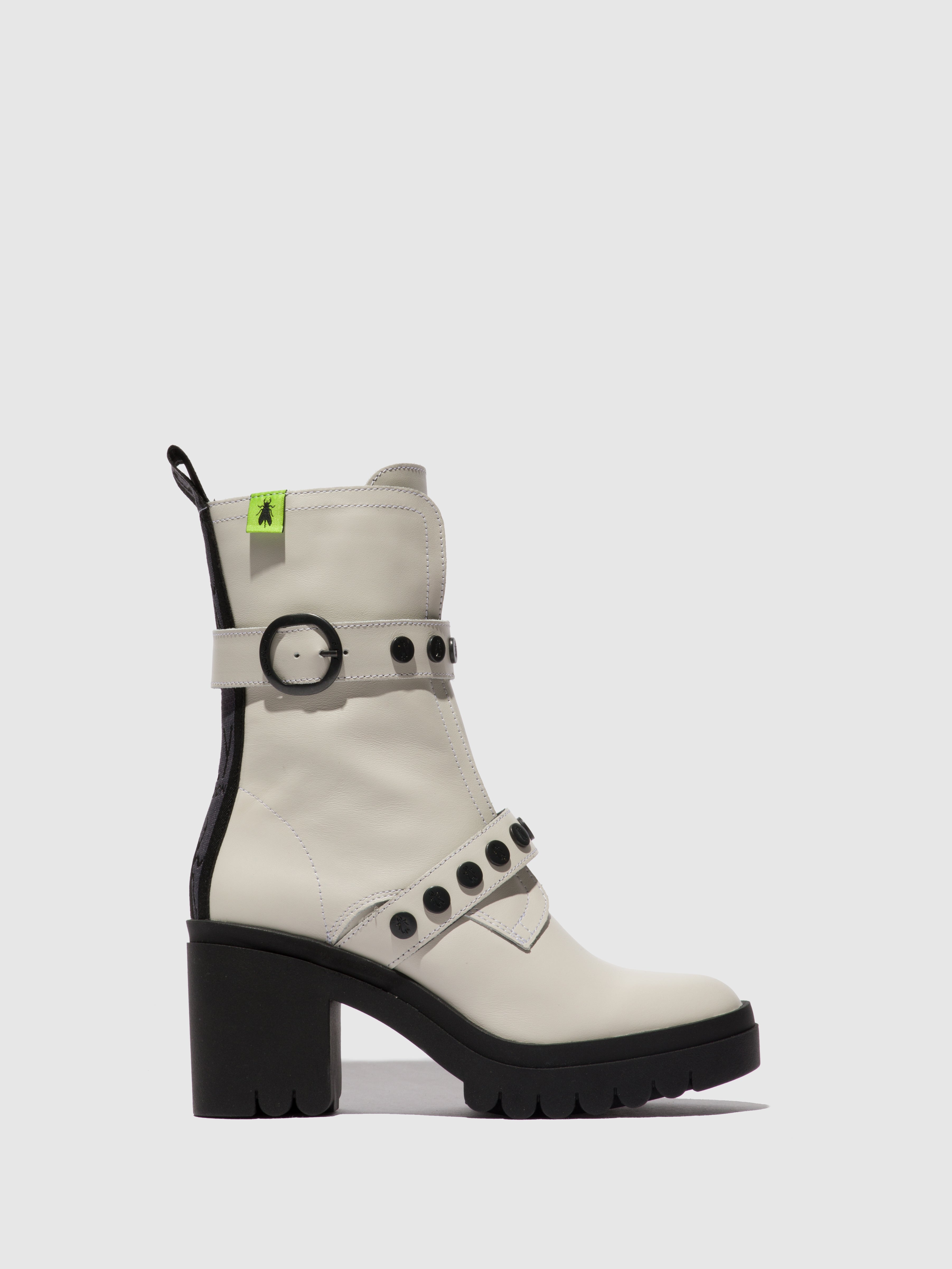 Fly London Zip Up Ankle Boots TAMA888FLY NAUSICA OFFWHITE