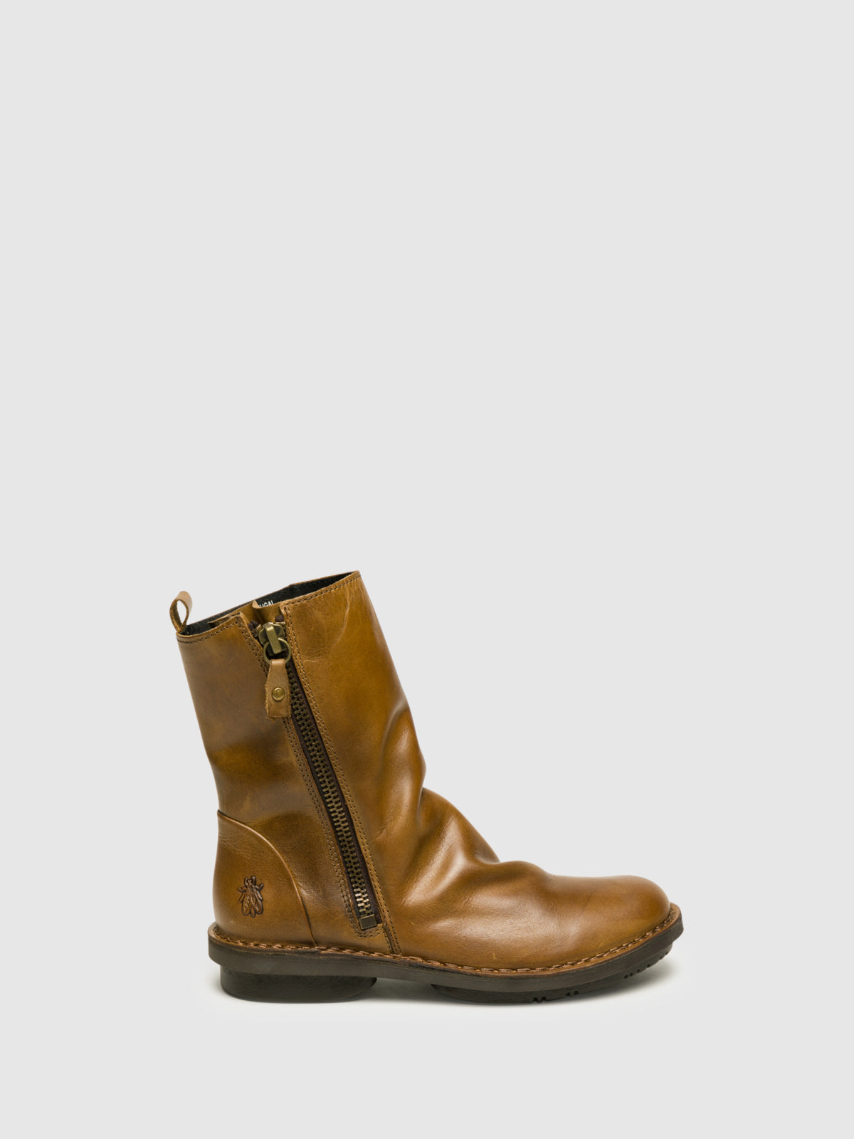 Fly London SandyBrown Zip Up Ankle Boots