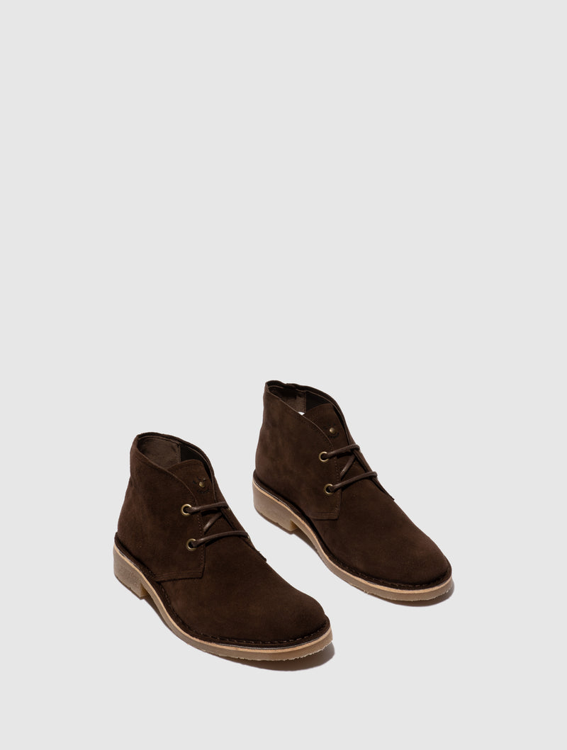 Fly London Lace-up Ankle Boots RHAN038FLY OIL SUEDE  MOCCA