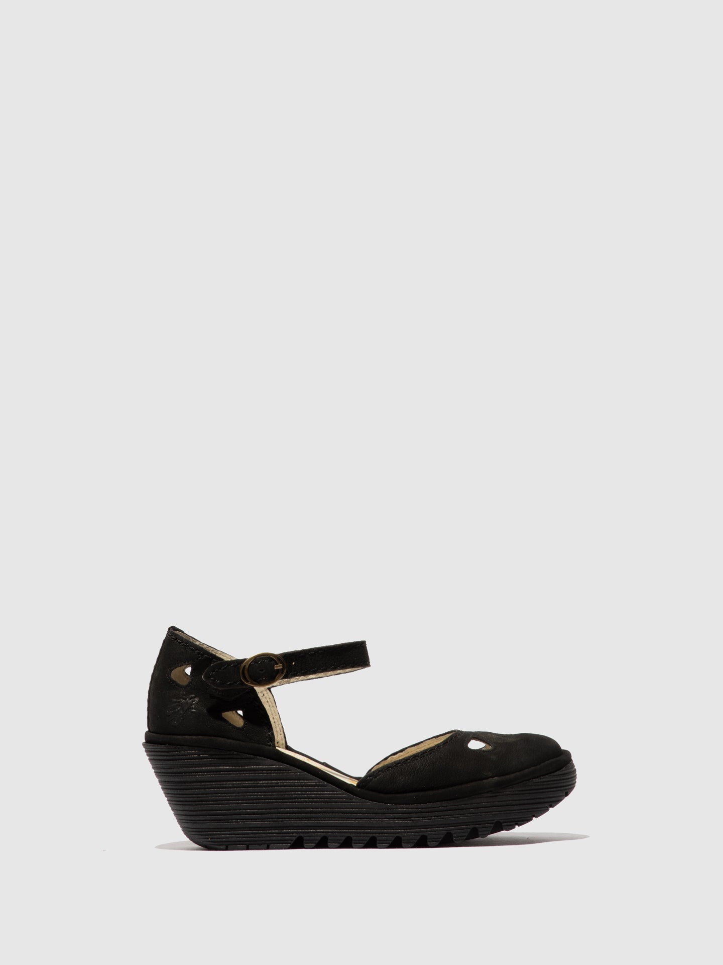 Fly London - Black Wedge Sandals - Overcube