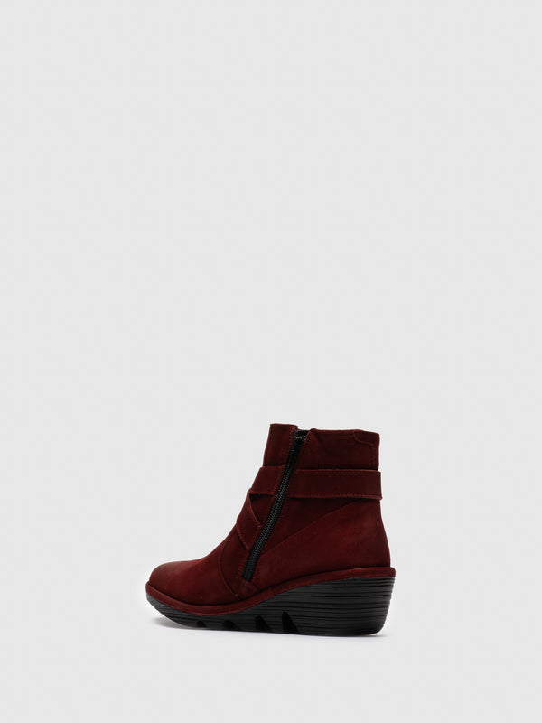 Wedge Overcube Fly Fly London Red Buckle Ankle Boots Overcube