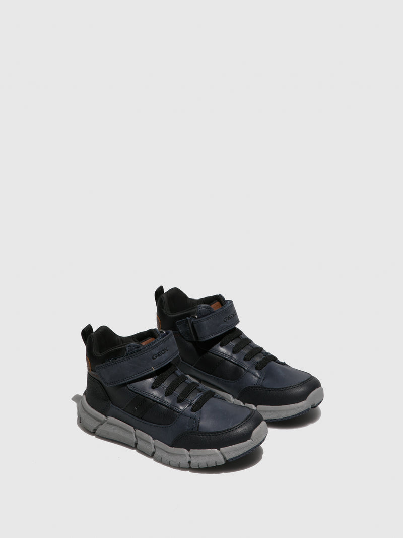 Geox Navy Velcro Ankle Boots