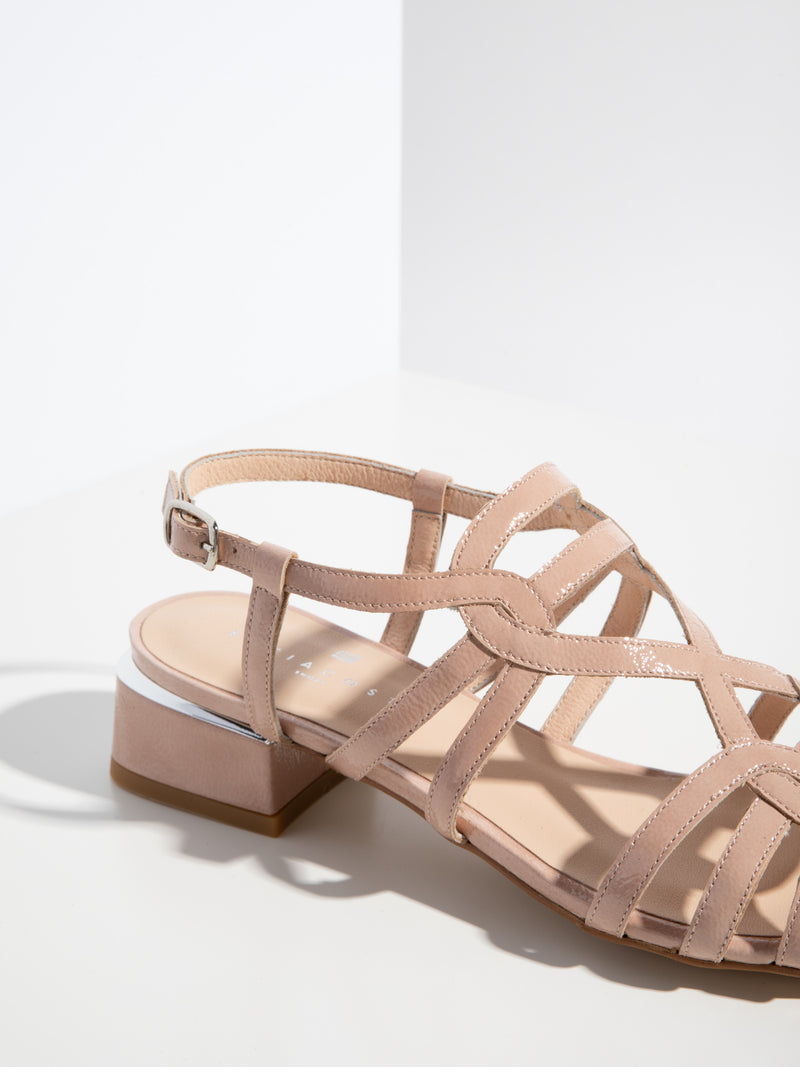 Sofia Costa Pink Buckle Sandals