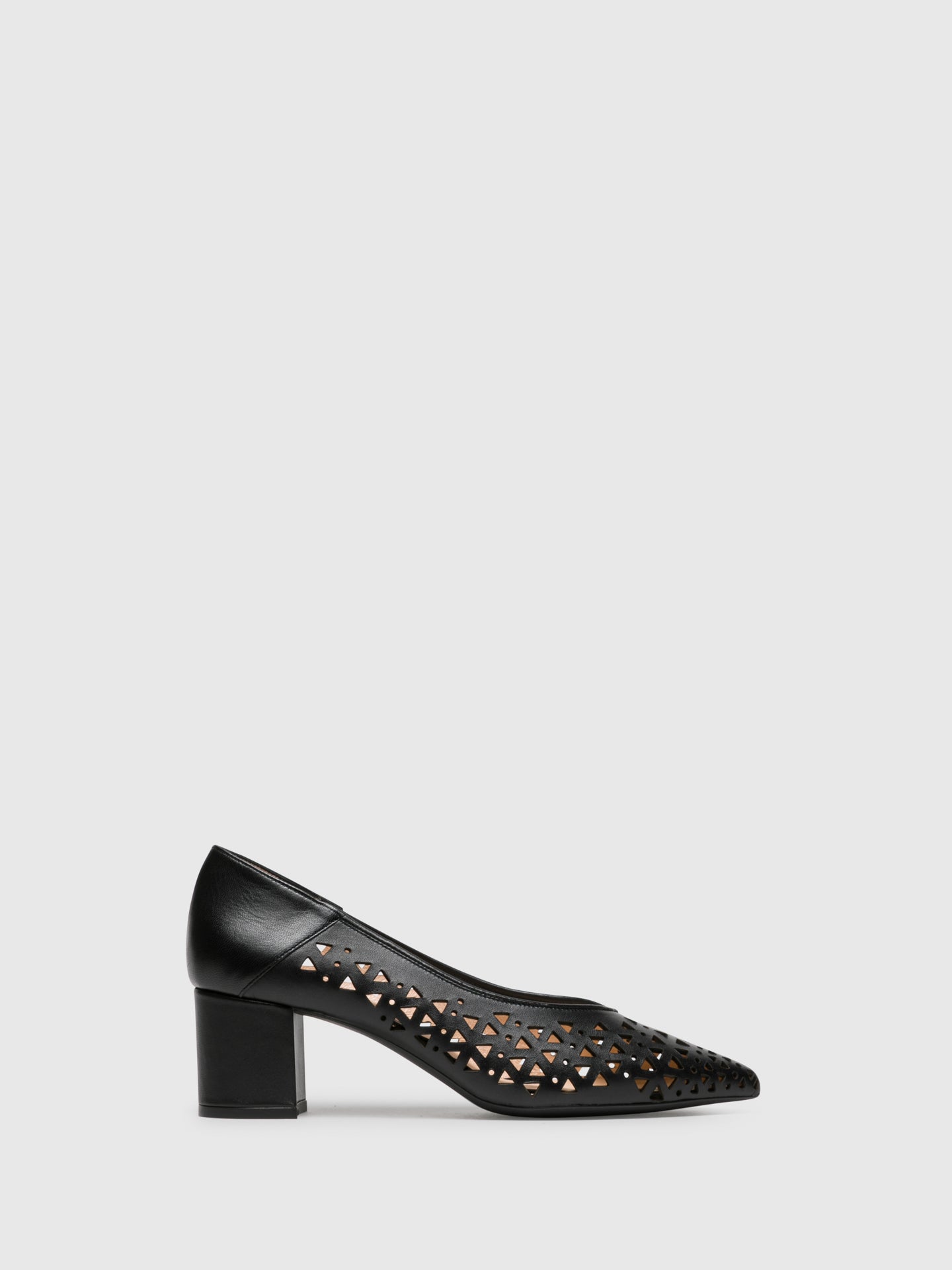Sofia Costa Black Chunky Heel Shoes