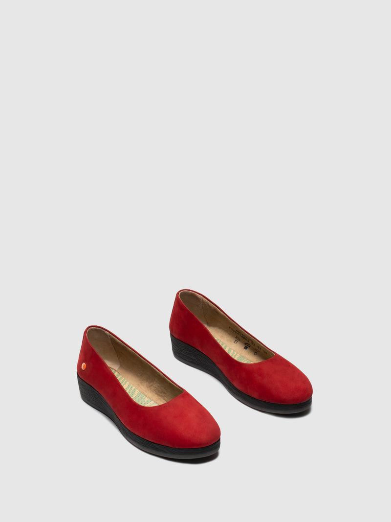 Softinos Red Wedge Shoes