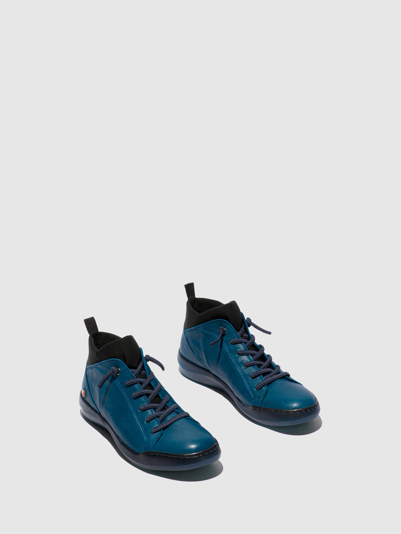 Softinos Lace-up Ankle Boots BIEL549SOF BLUE DENIM/BLACK NEOPRENE