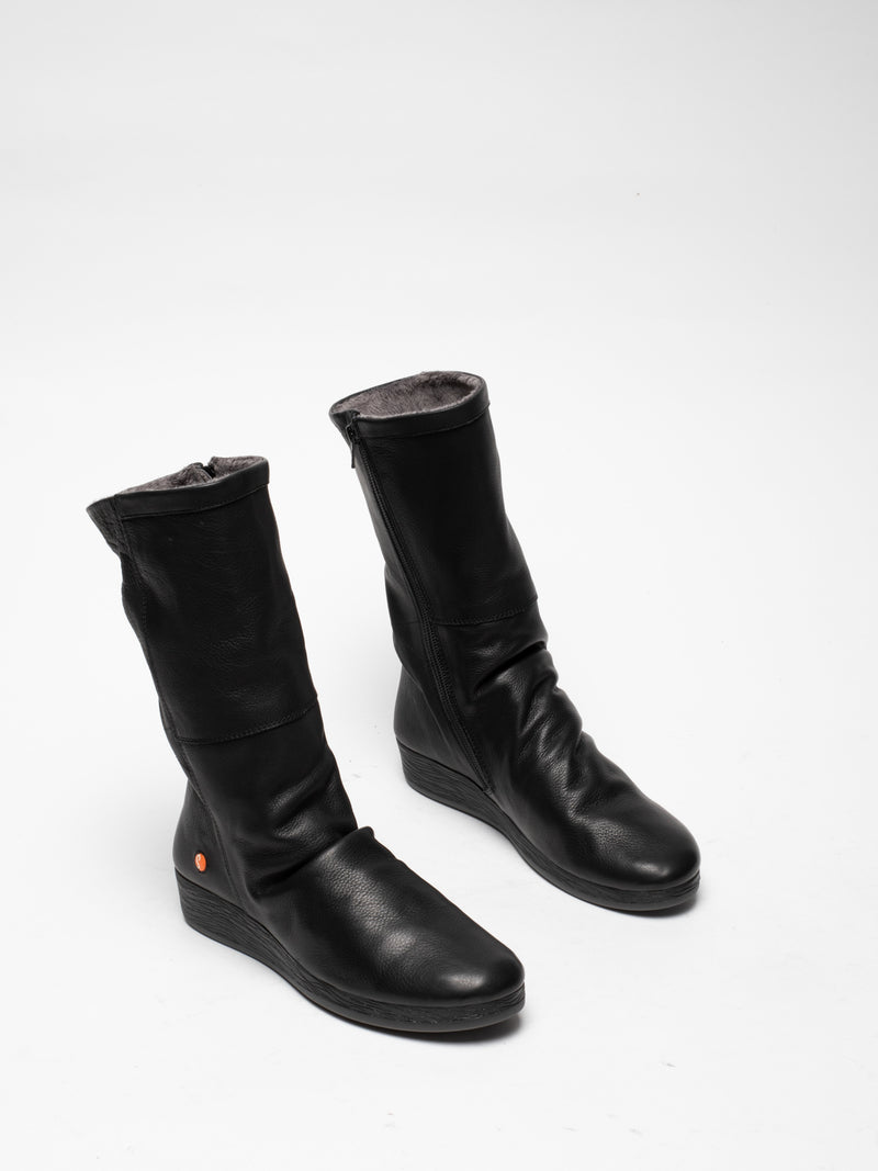Softinos Black Zip Up Boots