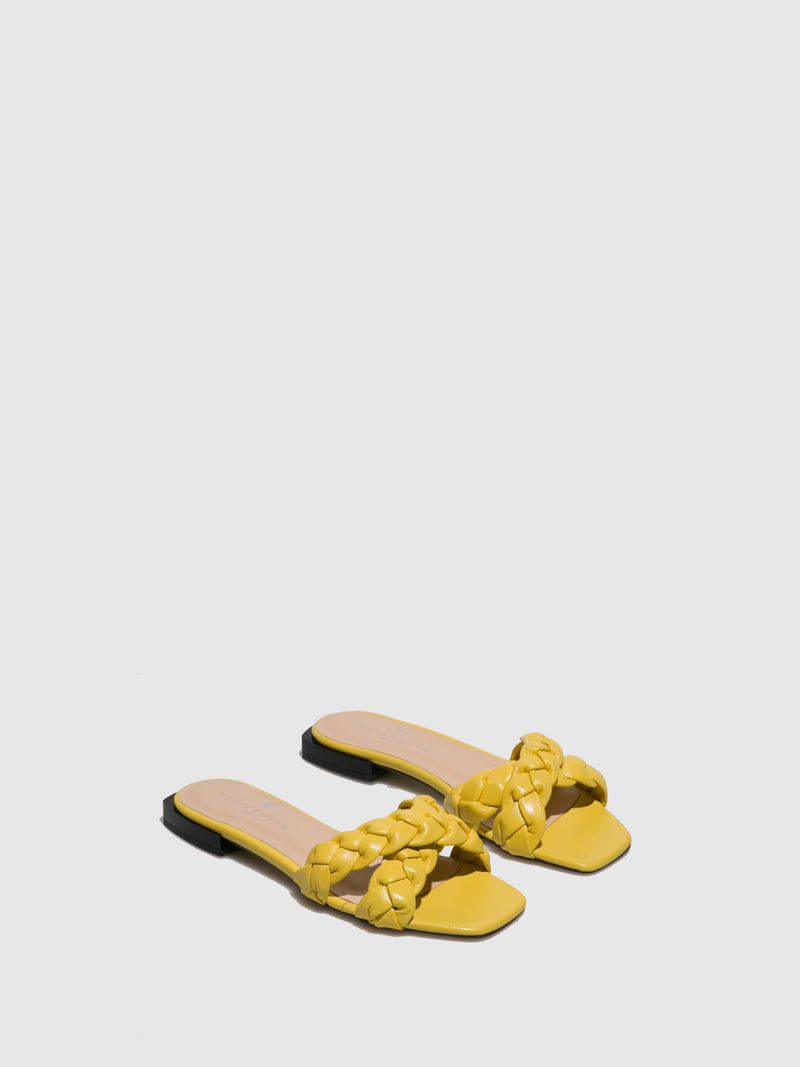 Sofia Costa Yellow Flat Sandals