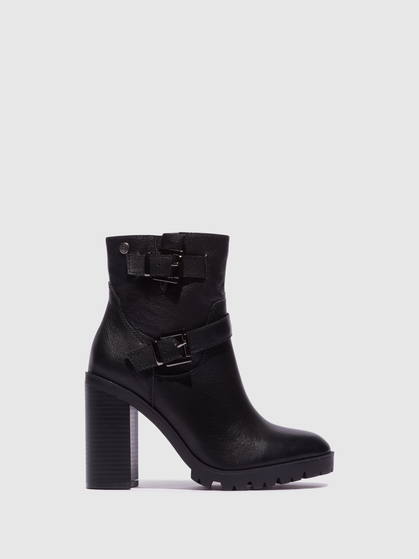 Top3 Black Buckle Ankle Boots
