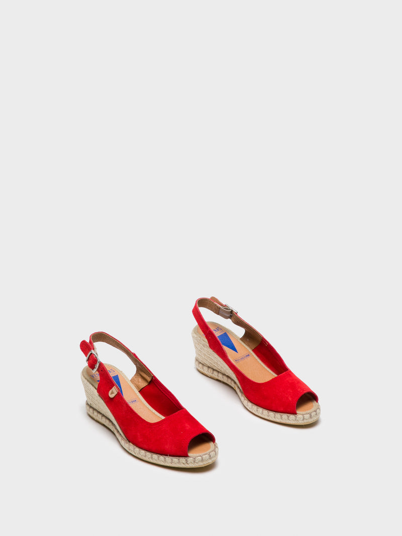 Verbenas Red Sling-Back Sandals